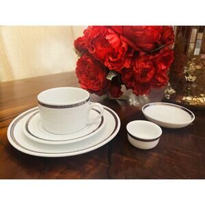 5pc Delta AirLines Cup And Saucer Plate Dishes Set ABCO Porcelain Lot Delta Air